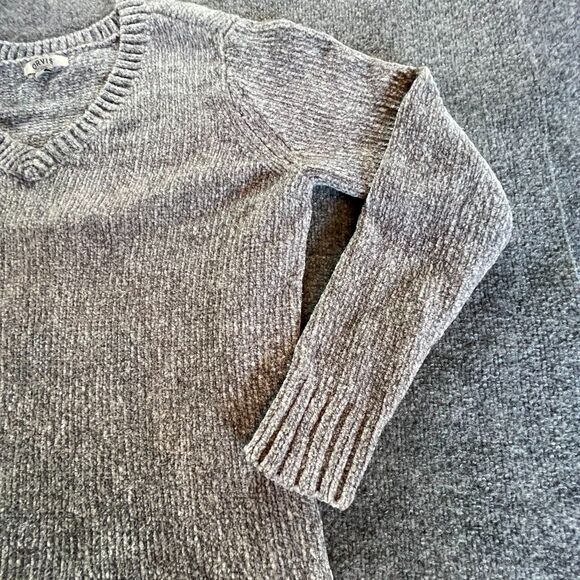 Orvis Chenille V-Neck Sweater Mens Gray  Extra Large Textured Pullover Fall XL - Picture 7 of 8